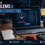 Computer problems and troubleshooting guide showing common PC issues and diagnostic steps