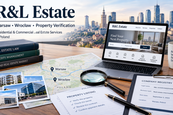 Editorial image showing R&L Estate property research in Warsaw and Wrocław